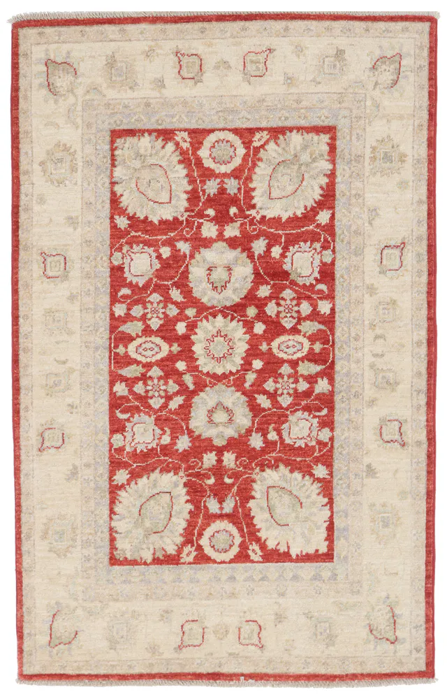 Garous Ziegler Red Rug in Beige Border, 149 × 95 cm