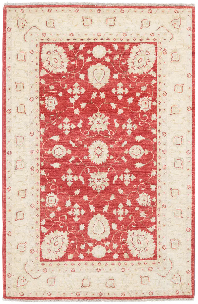 Garous Ziegler Red Rug in Beige Border, 185 × 120 cm