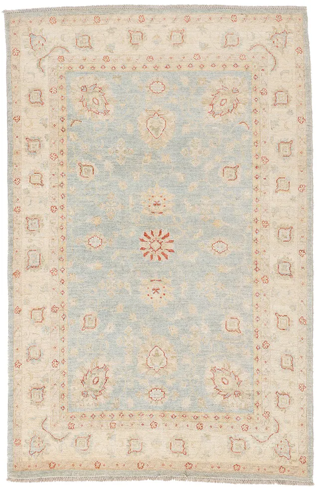 Garous Rug in Beige & blue, 184 × 116 cm