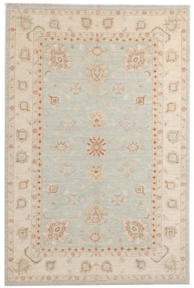 Garous Rug in Beige & blue, 177 × 119 cm