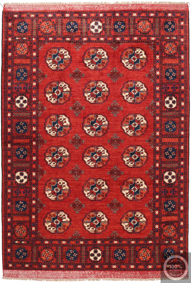 Luxury Turkmen Design Afghan Rug, 253 × 171 cm