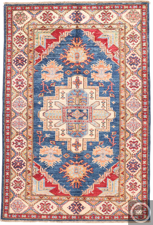 Caucasian Kazak design rug Blue, 145 × 98 cm