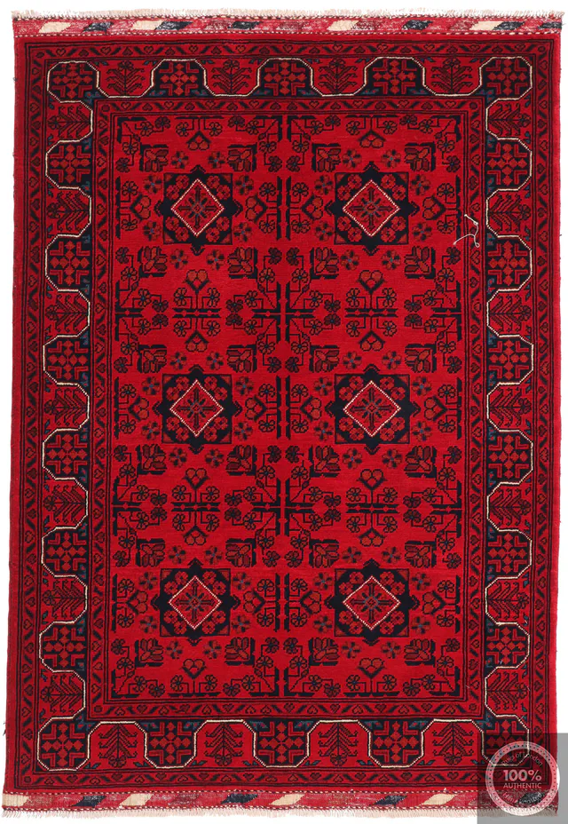Khal Mohammad Afghan Hand-Knotted Wool Rug, 147 × 101 cm
