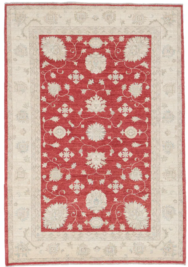 Garous Ziegler Red Rug in Beige Border, 180 × 121 cm