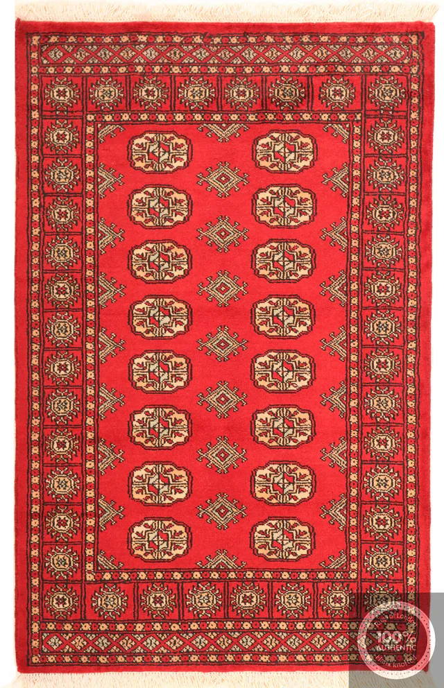 Bokhara design rug red, 144 × 91 cm