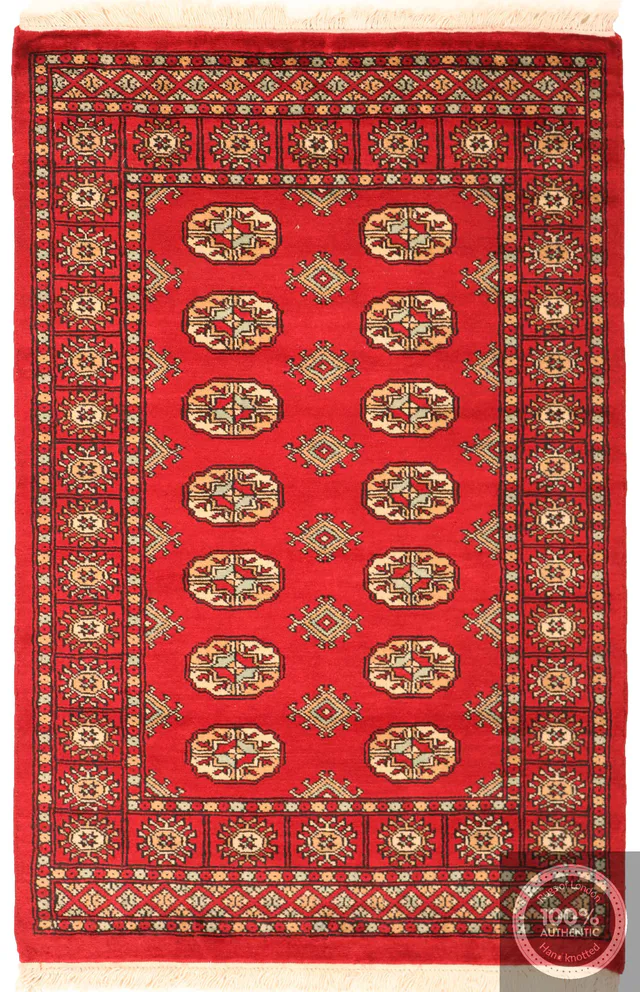 Bokhara design rug red, 143 × 93 cm