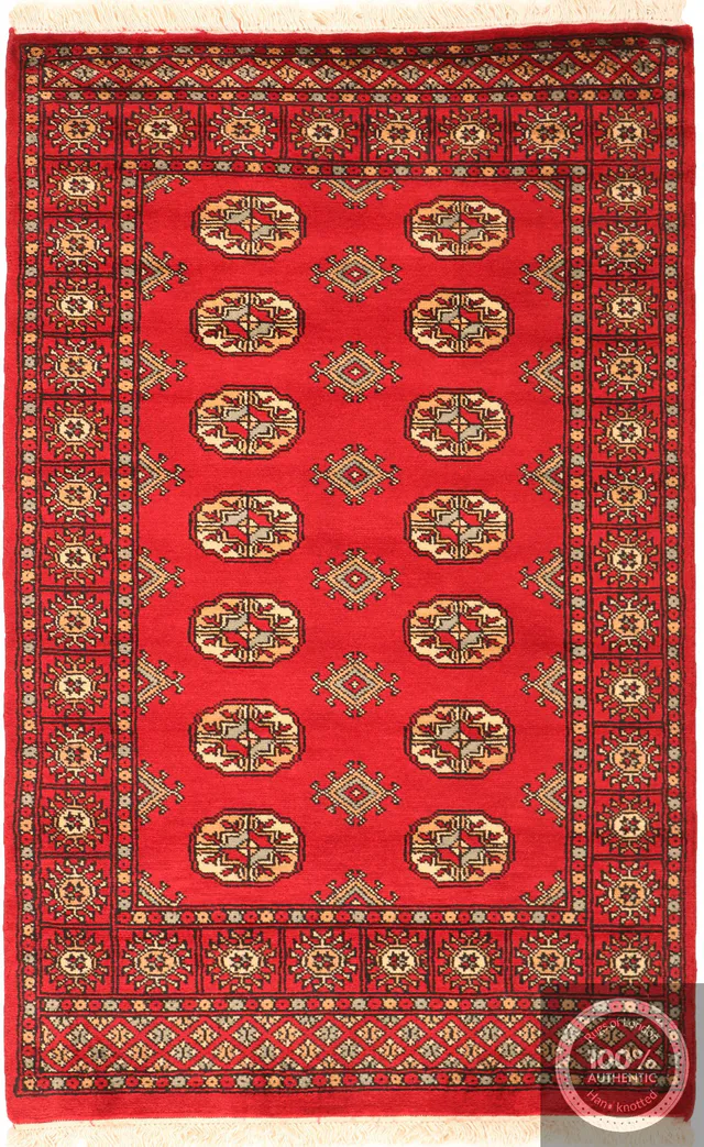 Bokhara design rug red, 151 × 93 cm