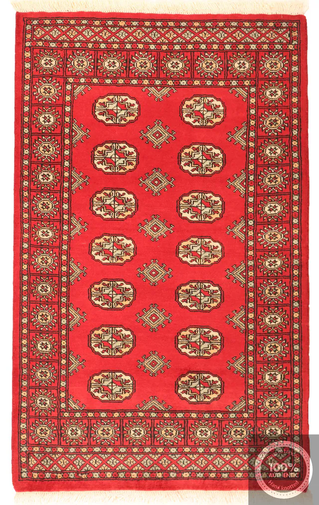 Bokhara design rug red, 154 × 95 cm