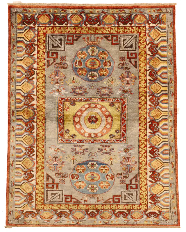 Khotan Samarkand Design Part Silk, 192 × 147 cm