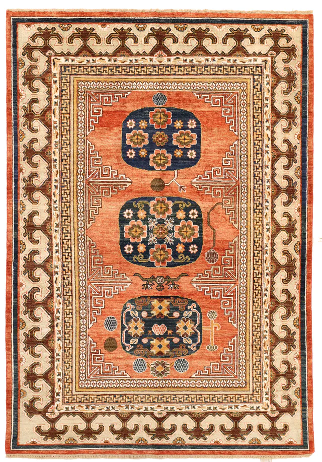 Khotan Samarkand Design Part Silk, 243 × 166 cm