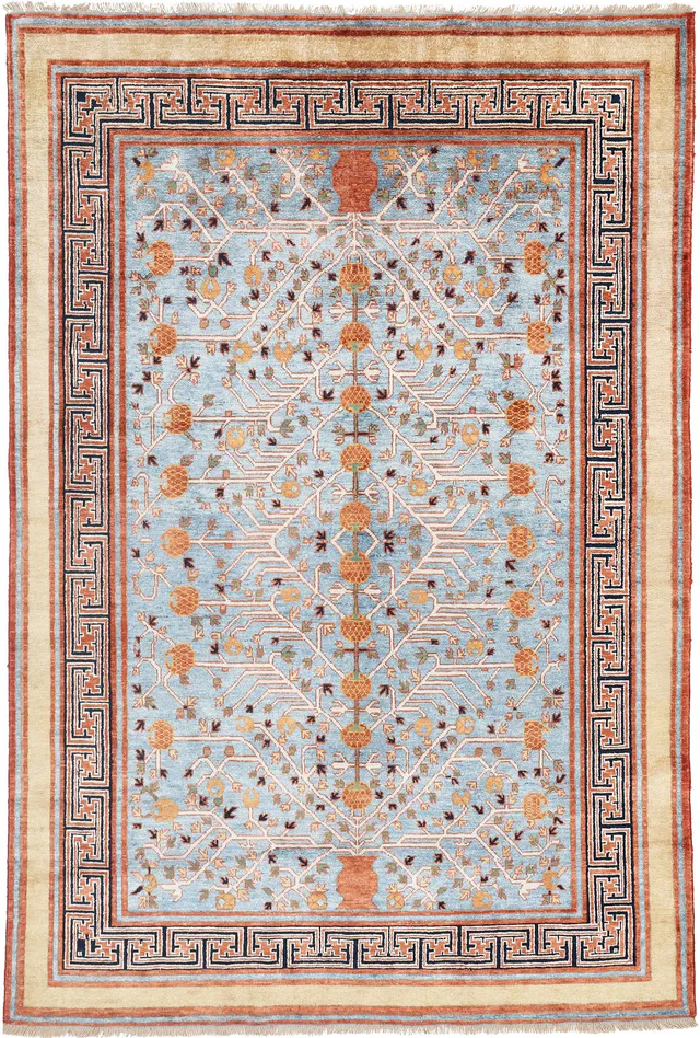 Khotan Samarkand Design Part Silk, 247 × 166 cm