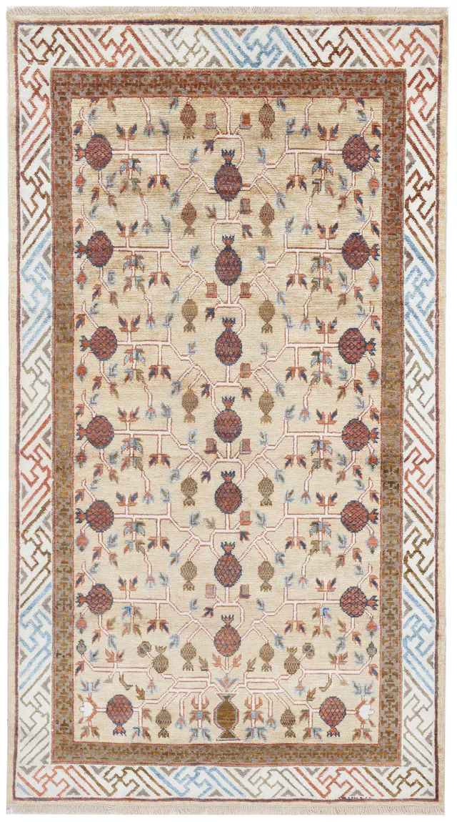 Modern Khotan Design Part Silk, 213 × 114 cm
