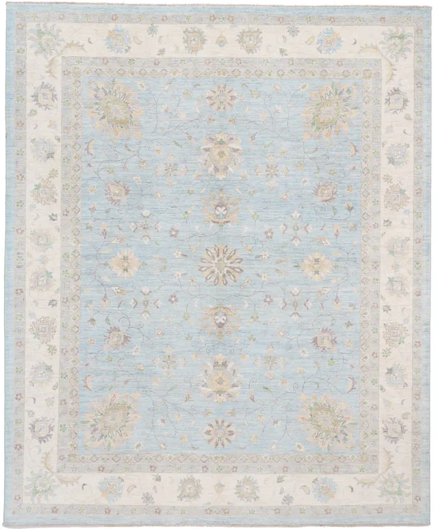 Garous design Rug in Beige border & Blue, 299 × 245 cm