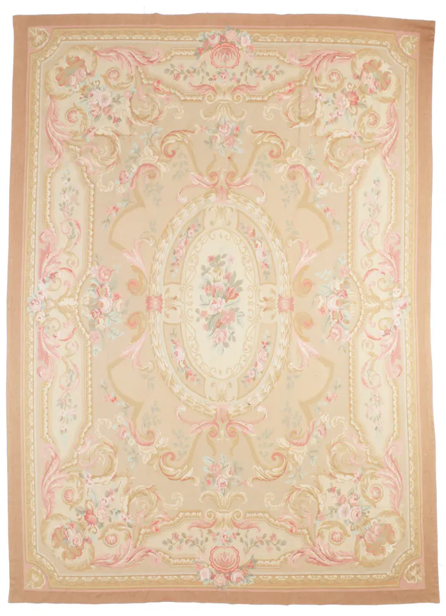 Aubusson Pastel Medallion Rug, 357 × 261 cm