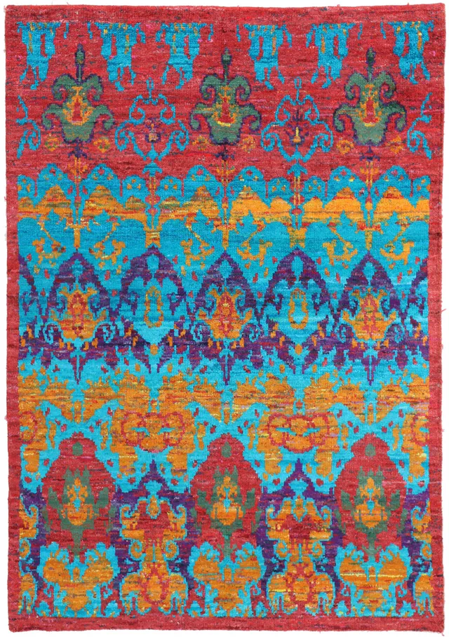 Hand-Knotted Sari Silk Rug in, 240 × 160 cm