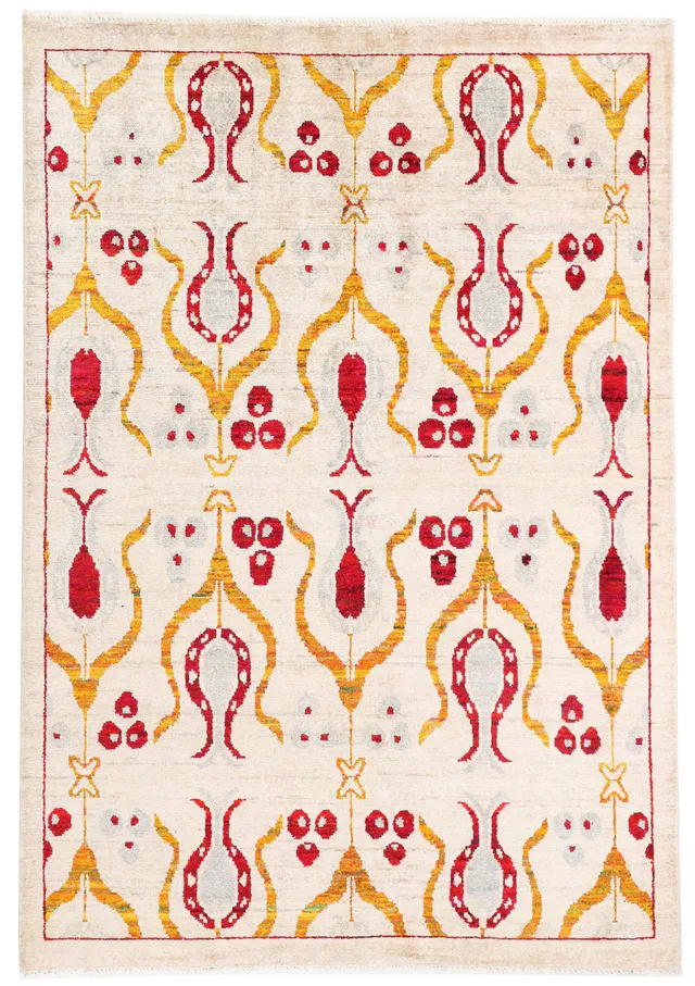 Hand-Knotted Sari Silk Rug, 238 × 167 cm