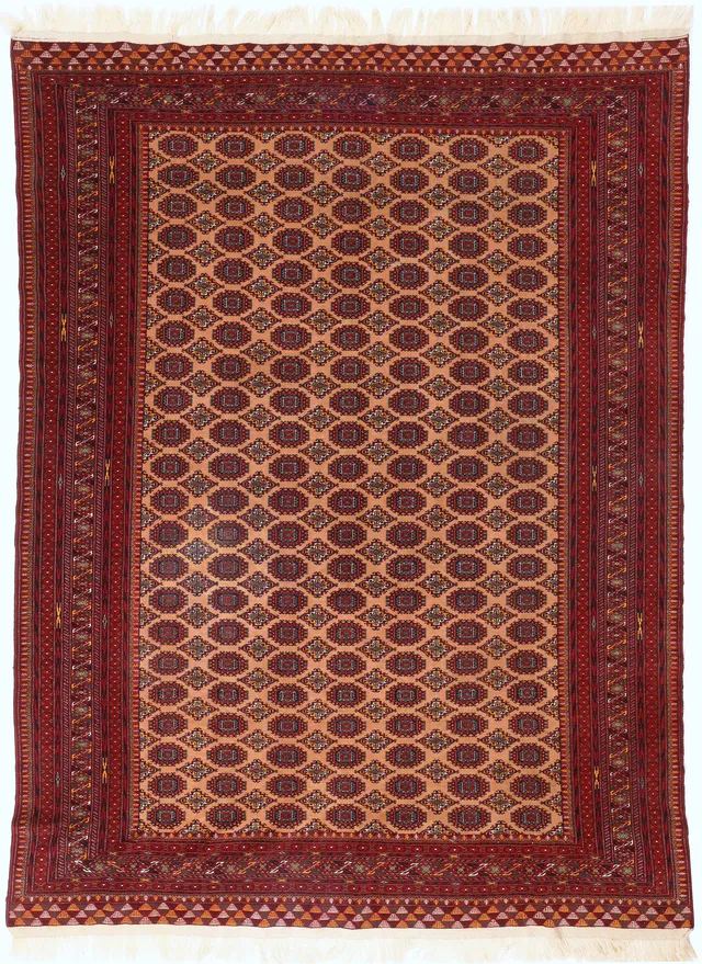 Fine Afghan Design Rug in Red, 345 × 258 cm