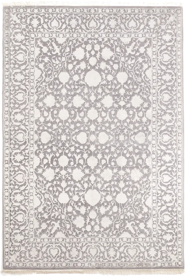 Grey Contemporary Indian Rug – 8 x 5'5, 244 × 168 cm