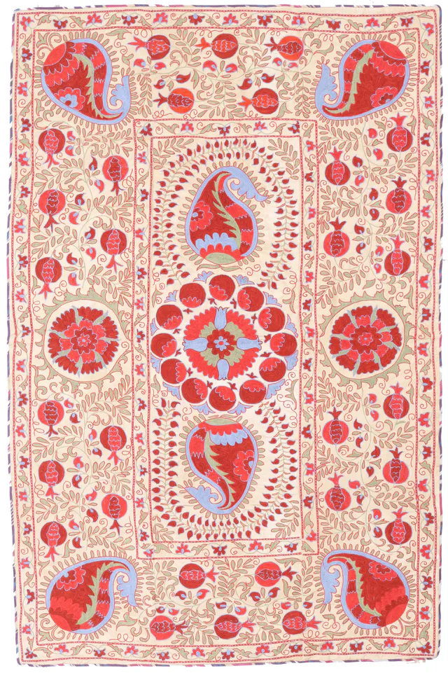 Suzani Silk Uzbek embroidery, 212 × 139 cm
