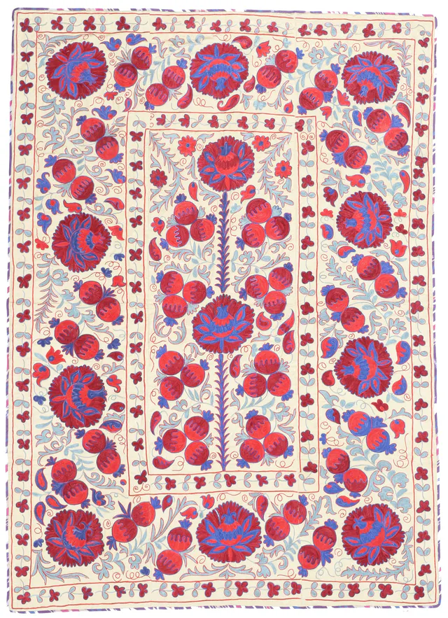 Suzani Silk Uzbek embroidery, 199 × 142 cm