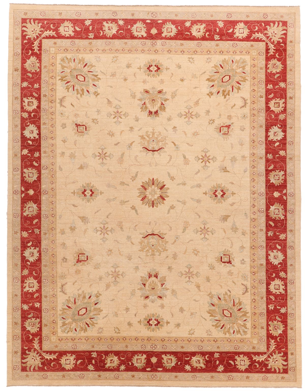 Garous Ziegler Design Rug – Beige & Red, 380 × 301 cm