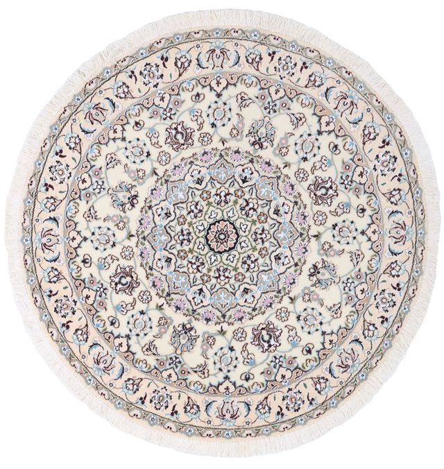 Nain 9 La Circular rug with silk highlights, 115 × 115 cm