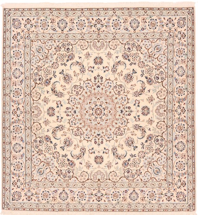 Nain 9la rug with silk highlights, 202 × 195 cm