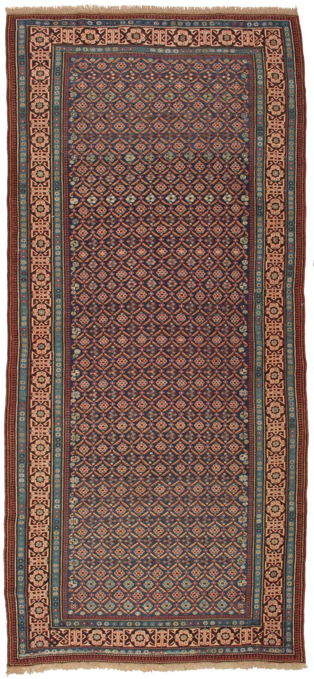 Caucasian Antique Sumak Rug – circa 1880, 292 × 139 cm