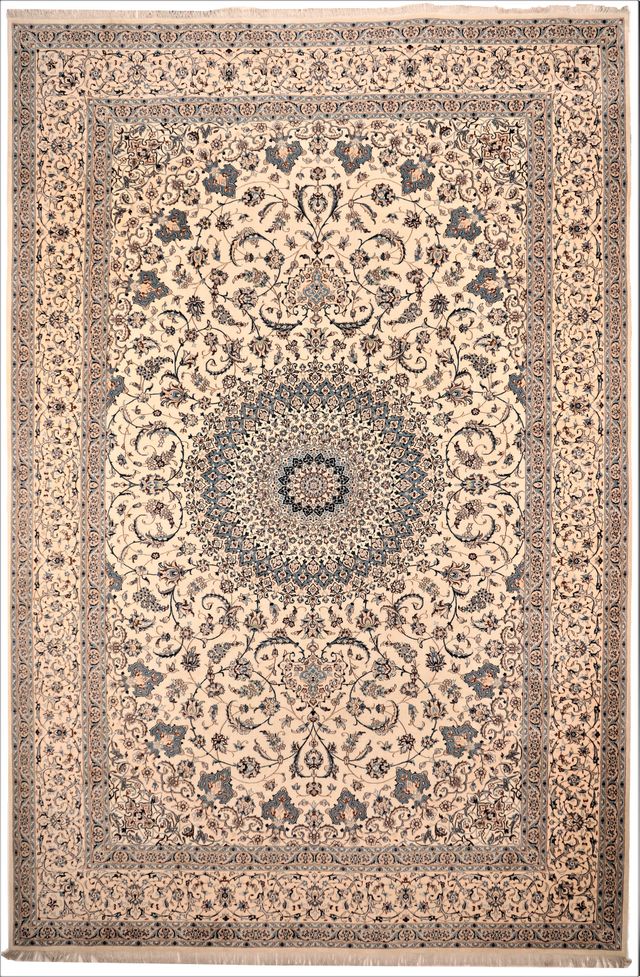 Persian Nain Rug with Silk Highlights, 593 × 393 cm