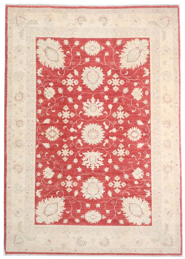 Garous Ziegler Red Rug in Beige Border, 253 × 171 cm