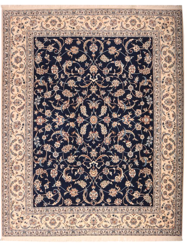 Persian Nain 6la rug with silk highlights, 255 × 205 cm