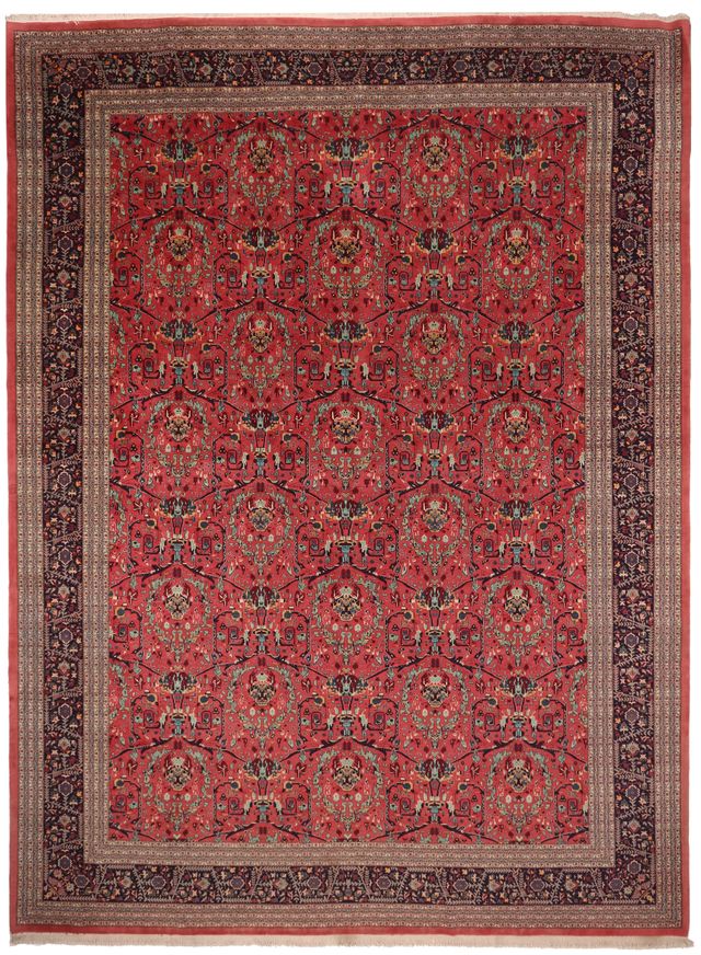 Antique Persian Tabriz Rug in Black Border, 540 × 410 cm