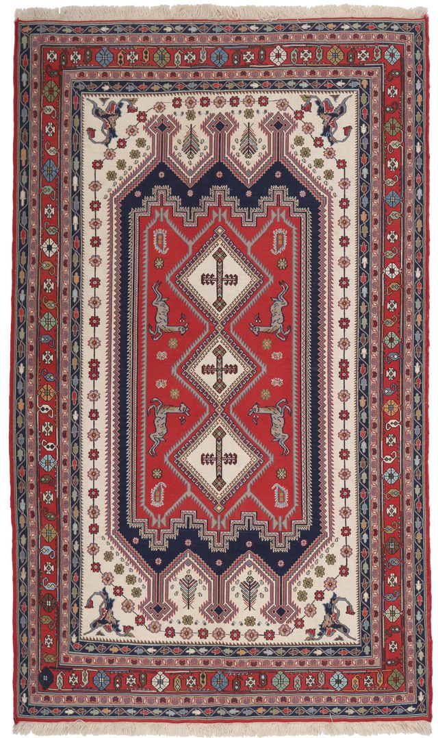 Suzani Afshar Kilim, 212 × 128 cm