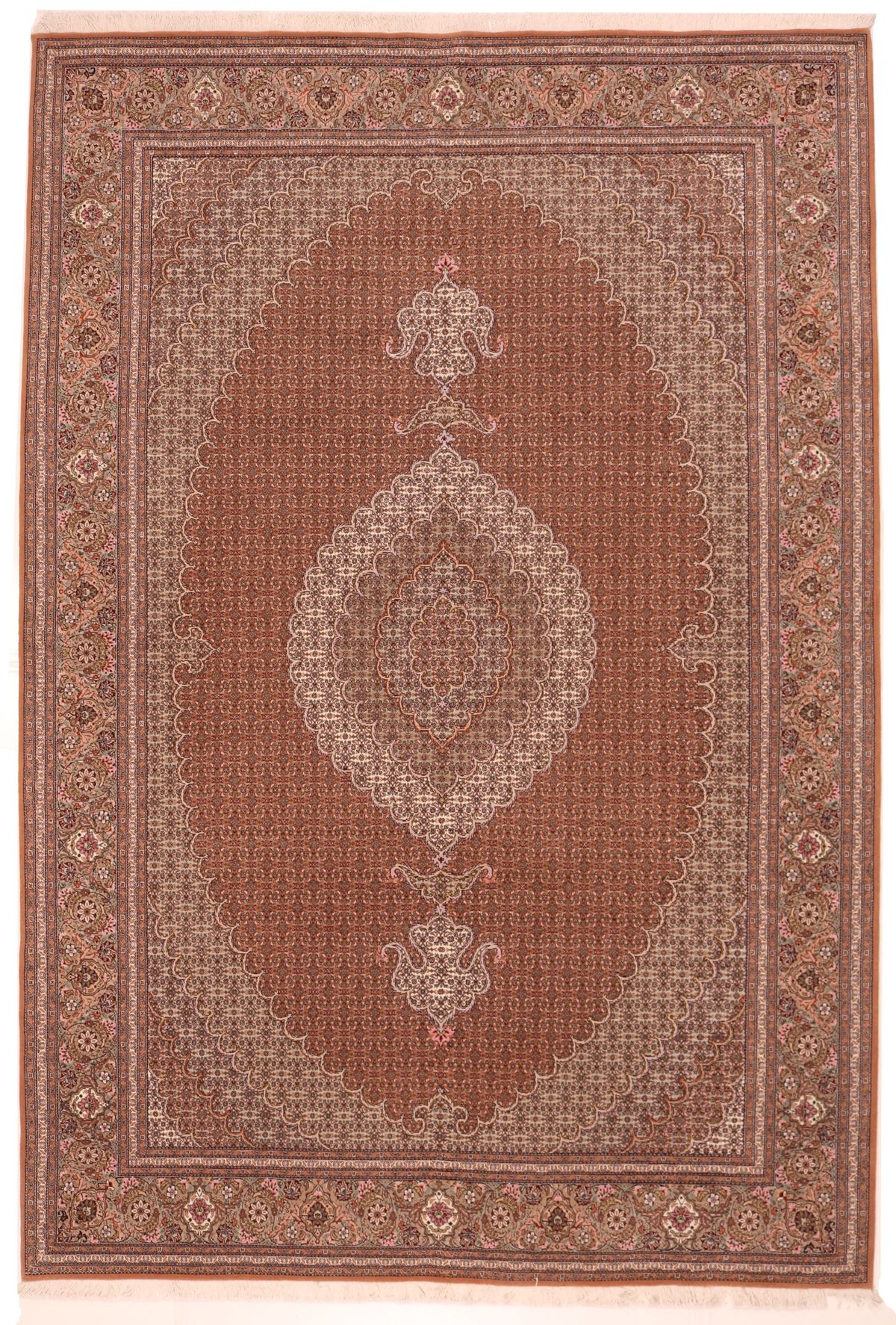 Tabriz Mahi Fine With Silk Highlights, 301 × 205 cm
