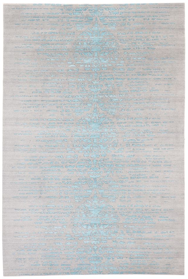 Minimalist Soft Blue and Grey Silk Rug, 300 × 200 cm