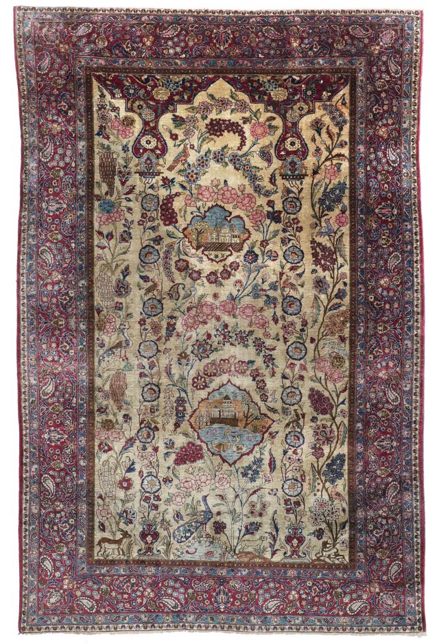 Keshan / Kashan Design Silk circa 1910 in, 201 × 130 cm