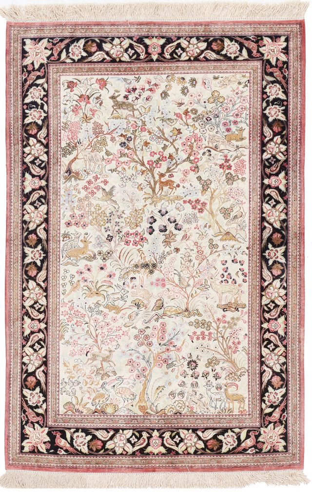 Persian Fine Qum Silk Design, 152 × 101 cm