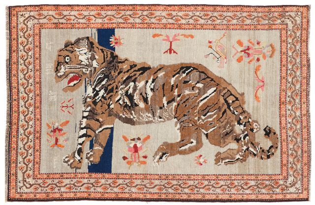 Caucasian Tiger Design Rug, 203 × 133 cm