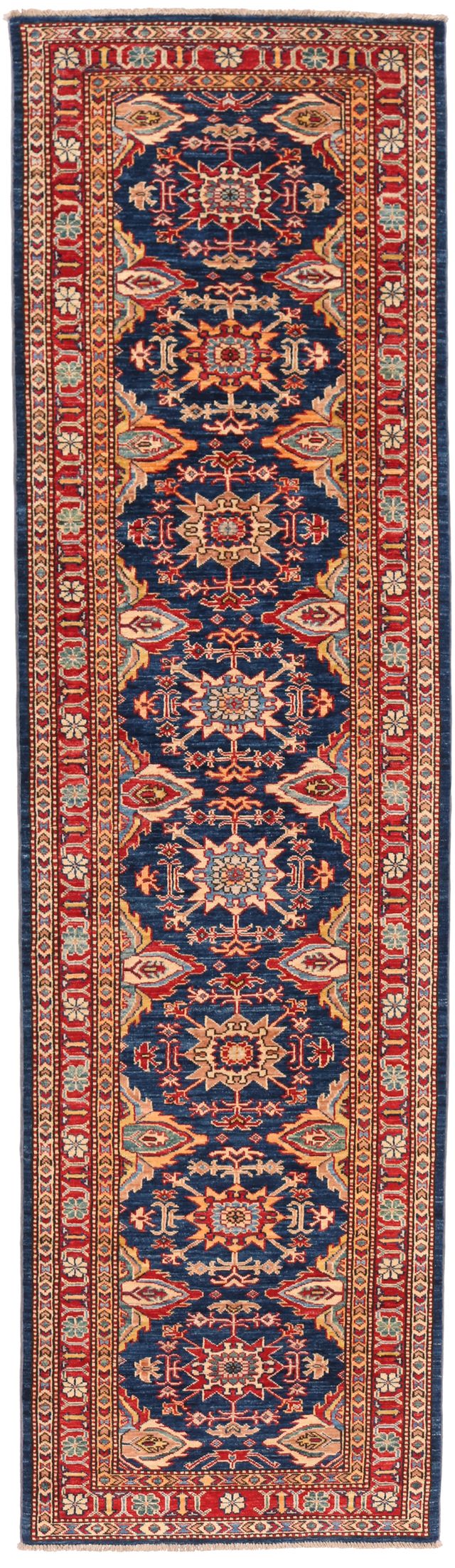 Caucasian Kazak Design Runner rug, 296 × 82 cm