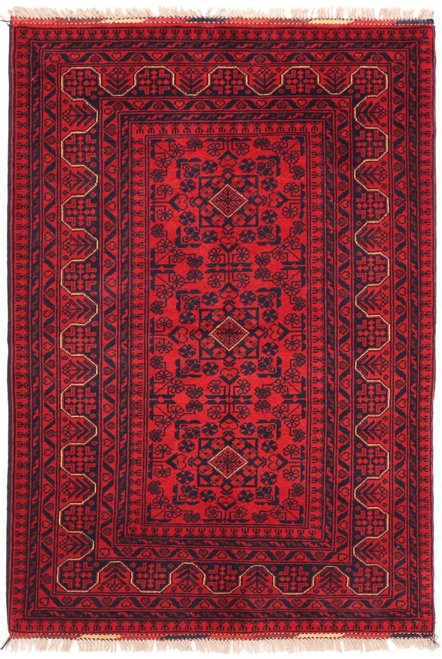 Khal Mohammad Hand-Knotted Afghan Rug in, 145 × 102 cm