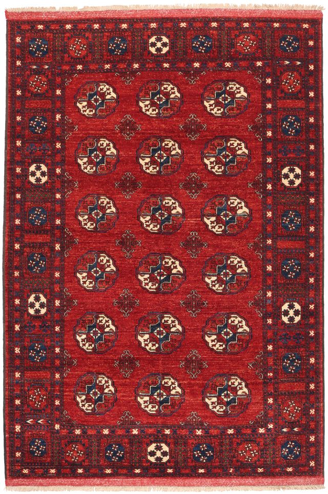 Ersari design Afghan Rug – Red, 247 × 168 cm