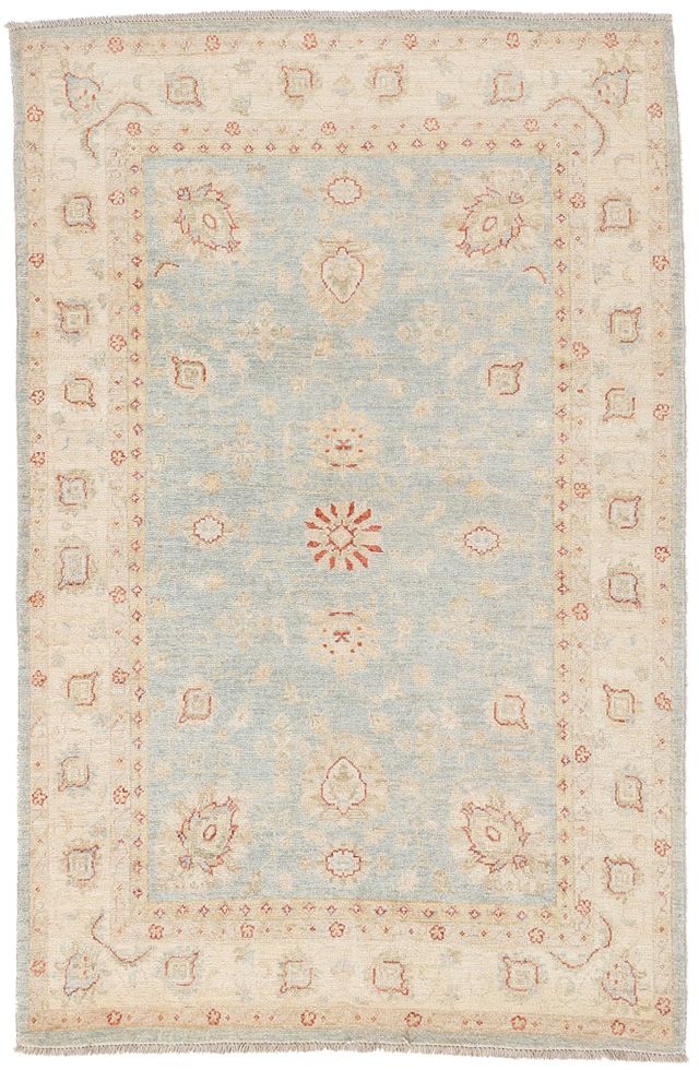 Garous Rug in Beige & blue, 184 × 116 cm