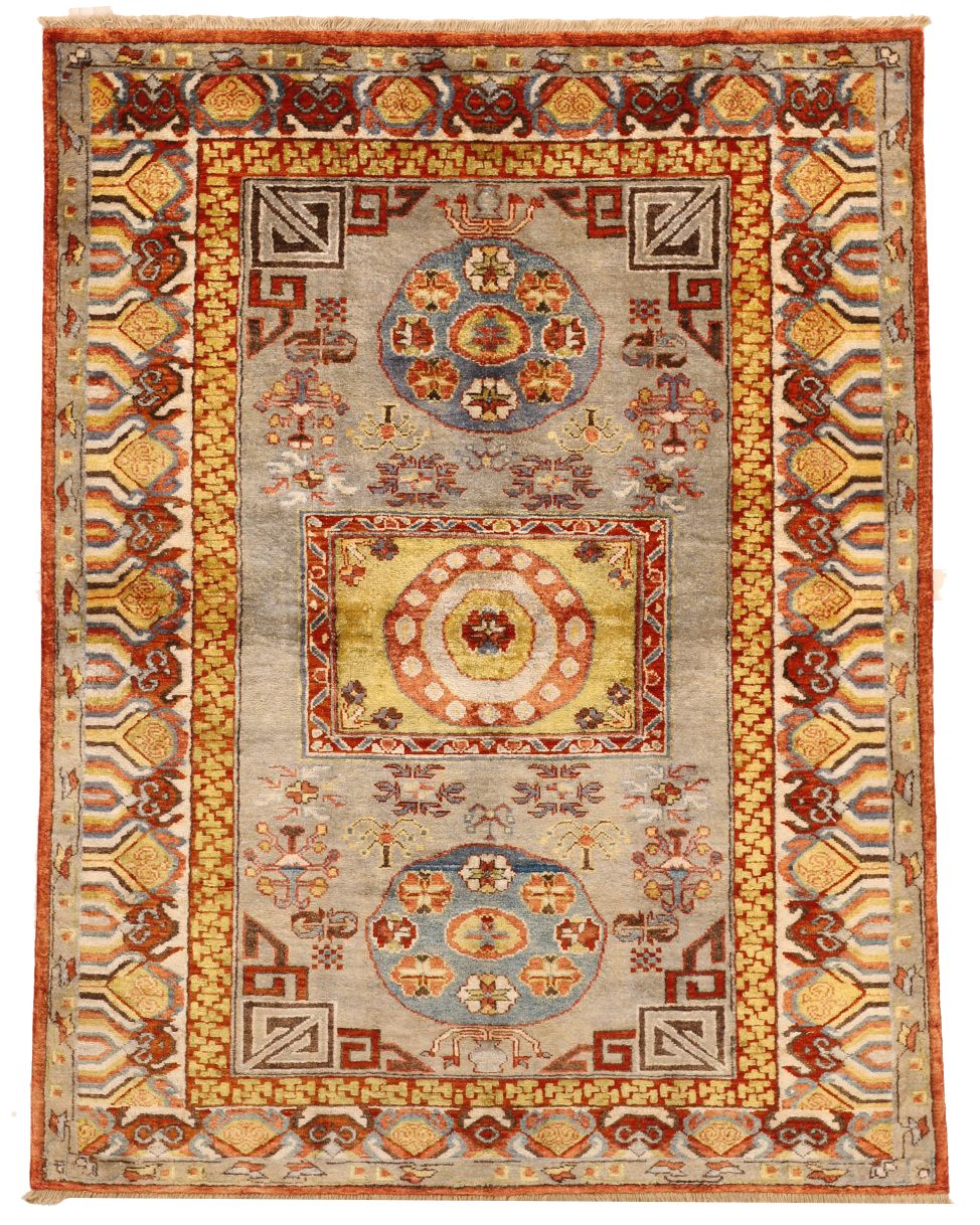 Khotan Samarkand Design Part Silk, 192 × 147 cm