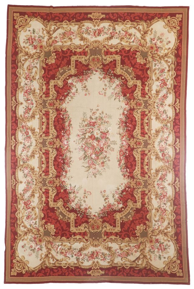 Burgundy Needlepoint Rug in, 385 × 260 cm