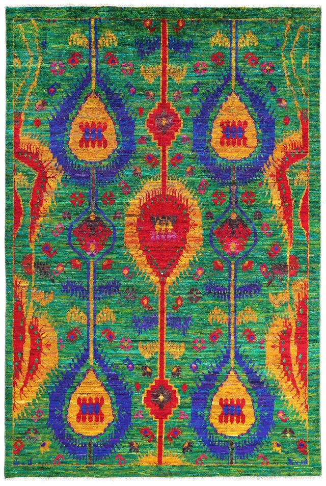 Sari Silk Green Fine rug, 238 × 165 cm